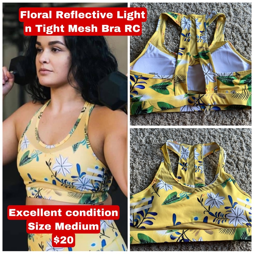 EUC with tag ZYIA Floral Reflective Light N Tight Mesh Bra